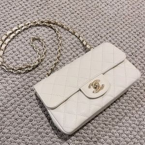 Classic Chanel Flap Bag in beautiful off white color